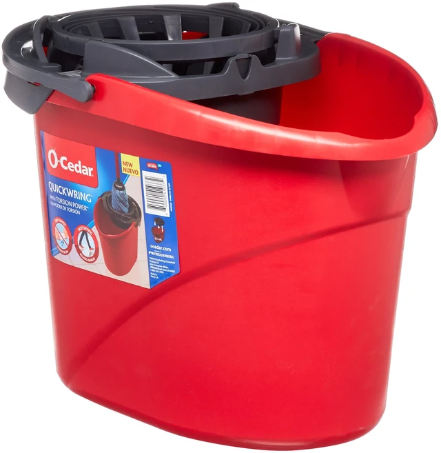 Main image of O-Cedar QuickWring 2.5Gallon Mop Bucket with Wringer, Red