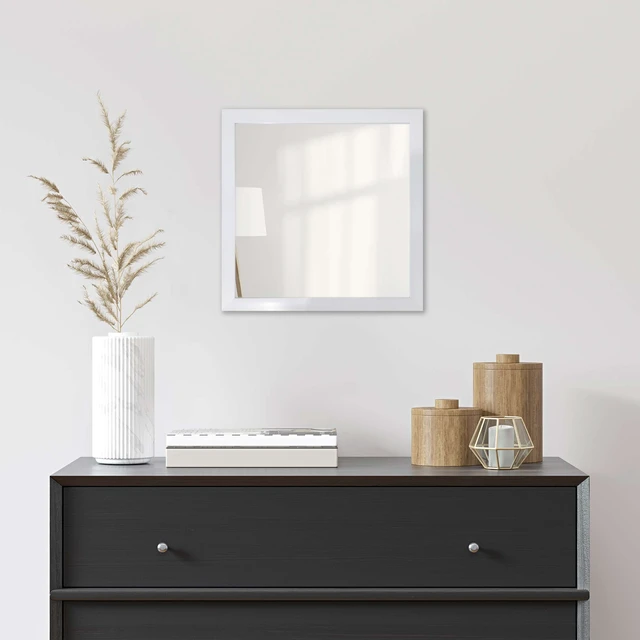 Alt view image 2 of 5 - Mainstays 16in x 16in White Square Wall Mirror for Bathroom and Living Room