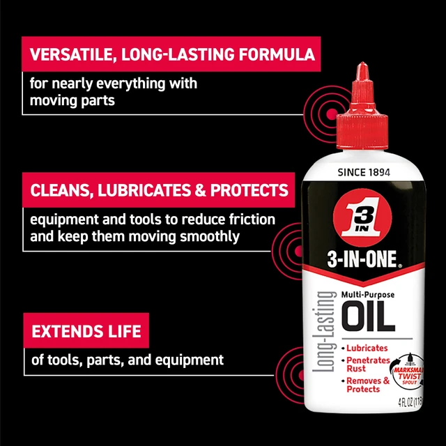 Alt view image 5 of 6 - 3-IN-ONE Multi-Purpose Oil with Marksman Spout, 4 fl oz