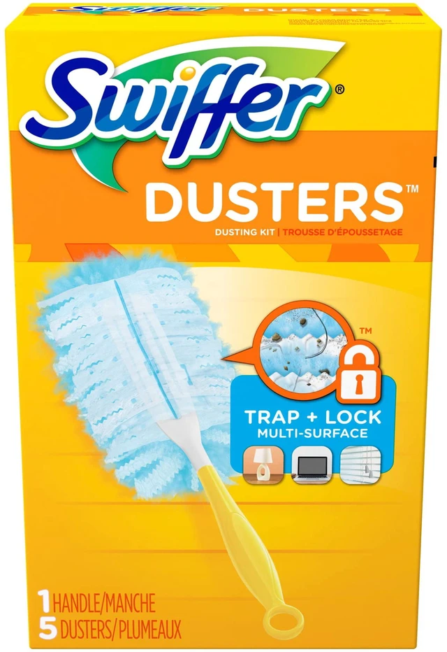 Alt view image 5 of 6 - Swiffer Dusters Cleaning Kit, Unscented, Feather Duster Alternative