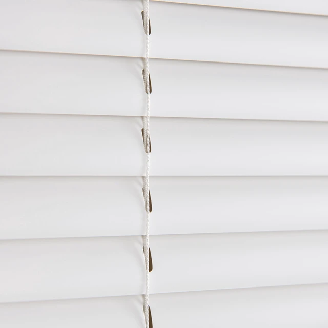 Alt view image 5 of 6 - Mainstays 1in Cordless Vinyl Light Filtering Mini Blinds, 32in W x 64in L, White