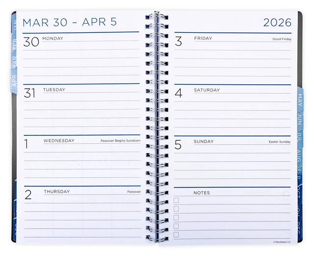 Alt view image 7 of 7 - See it Bigger Medium Monthly Weekly Planner, 5.5 x 8.75 inches, Black, 15-Month (Oct 2025 - Dec 2026)