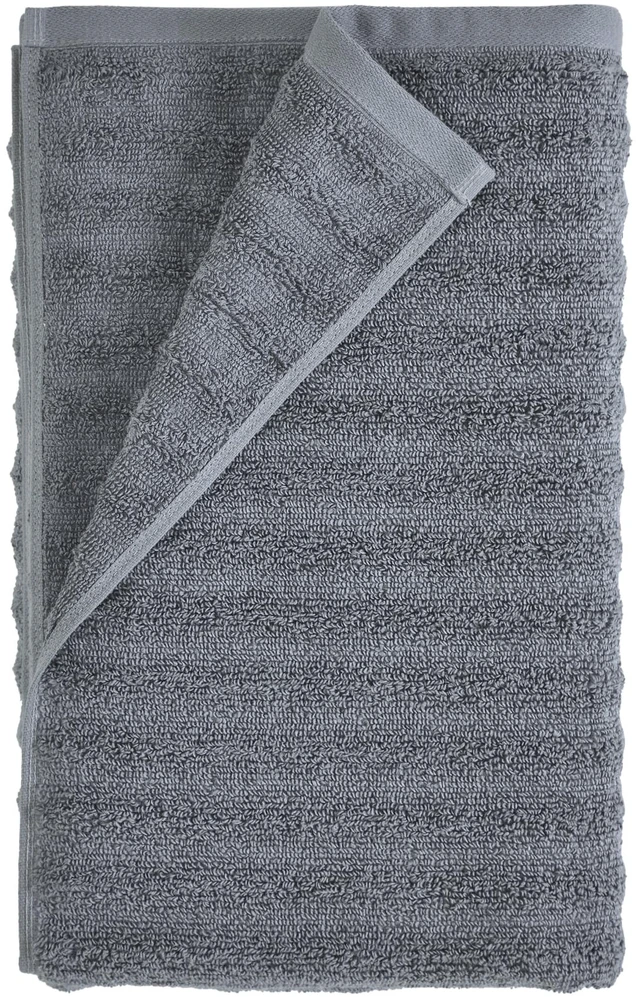 Alt view image 5 of 6 - Mainstays Performance Textured Bath Towel 54in x 30in, 87% Cotton/13% Recycled Polyester, Quick Dry, Fade Resistant, Grey