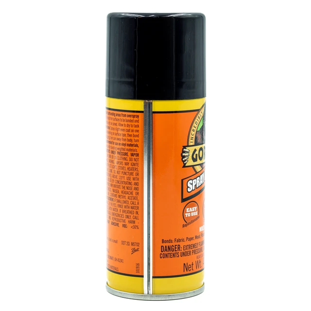 Alt view image 4 of 6 - Gorilla Heavy Duty Clear Spray Adhesive, 4oz Can