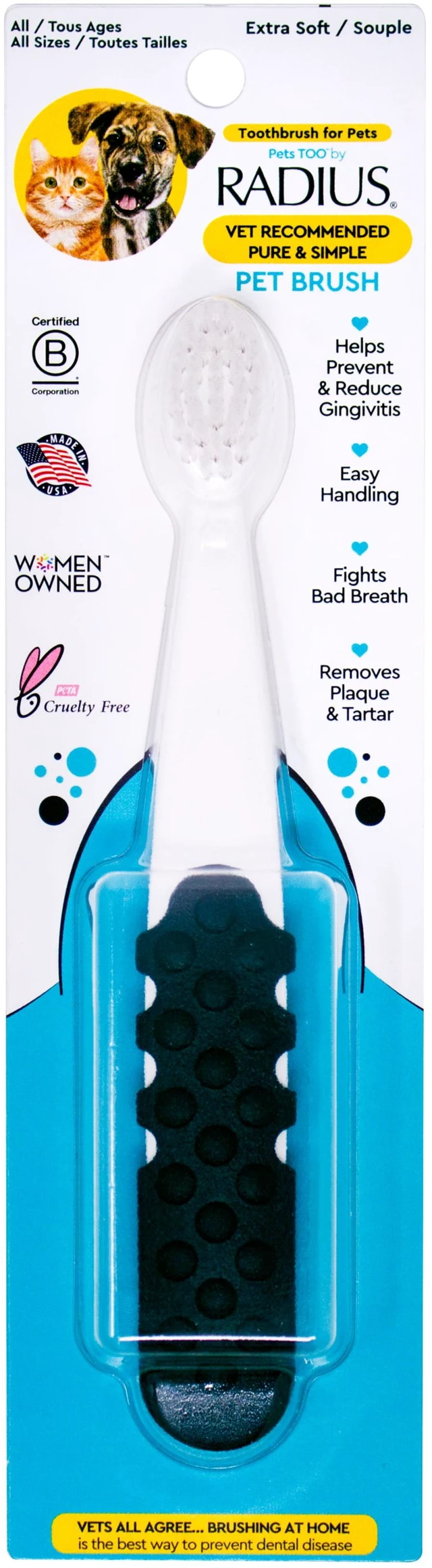 Main image of RADIUS Soft Bristle Organic Pet Toothbrush for Dogs and Cats