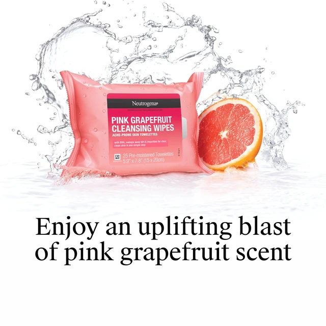 Alt view image 3 of 5 - Neutrogena Oil-Free Facial Cleansing Wipes, Pink Grapefruit, 25 Count