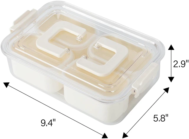 Alt view image 3 of 6 - Mainstays Snackle Box Mini 4-Compartment Plastic Food Storage Container with Lids and Handle, White