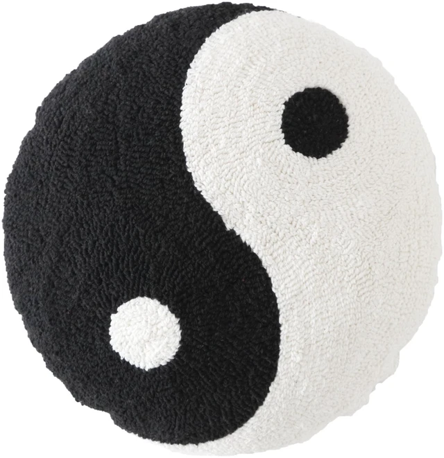 Main image of Mainstays 16in x 16in Yin-Yang Decorative Pillow, Black and White