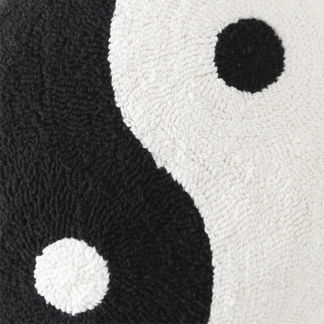 Alt view image 5 of 6 - Mainstays 16in x 16in Yin-Yang Decorative Pillow, Black and White