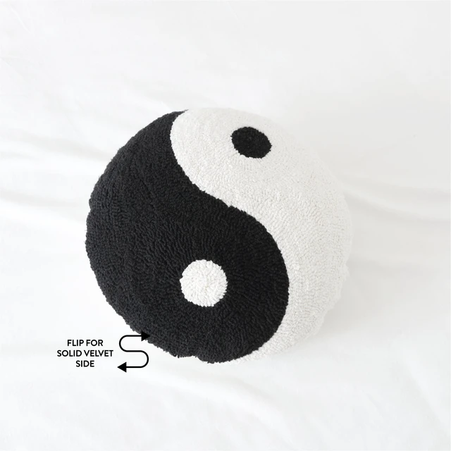 Alt view image 2 of 6 - Mainstays 16in x 16in Yin-Yang Decorative Pillow, Black and White