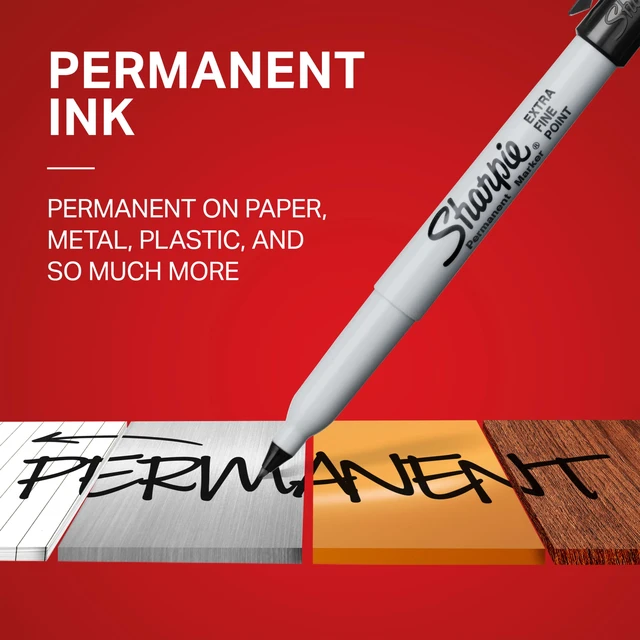 Alt view image 2 of 5 - Sharpie Permanent Markers, Extra Fine Point (0.4mm), Water and Fade Resistant, Black, 5 Count