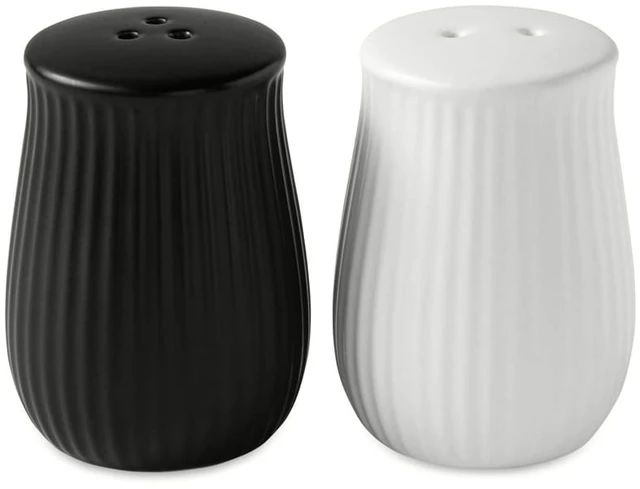 Main image of Thyme & Table 2 Piece Ceramic Salt and Pepper Shakers, Black