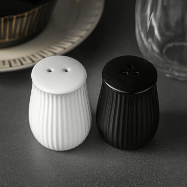 Alt view image 2 of 6 - Thyme & Table 2 Piece Ceramic Salt and Pepper Shakers, Black