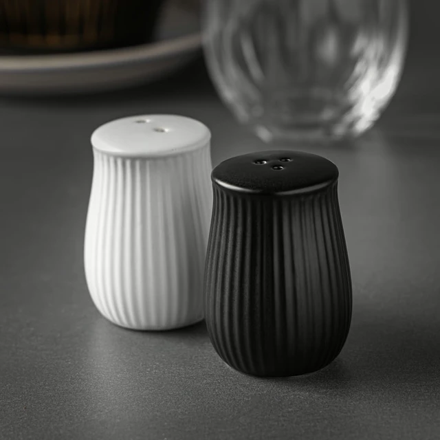 Alt view image 3 of 6 - Thyme & Table 2 Piece Ceramic Salt and Pepper Shakers, Black