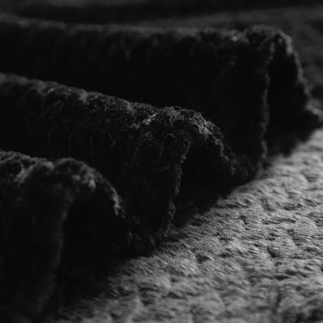 Alt view image 2 of 5 - Mainstays Cozy Textured Plush Throw Blanket 50x60in Black