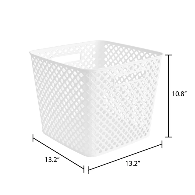 Alt view image 2 of 5 - Mainstays Cube Plastic Storage Basket, Arctic White