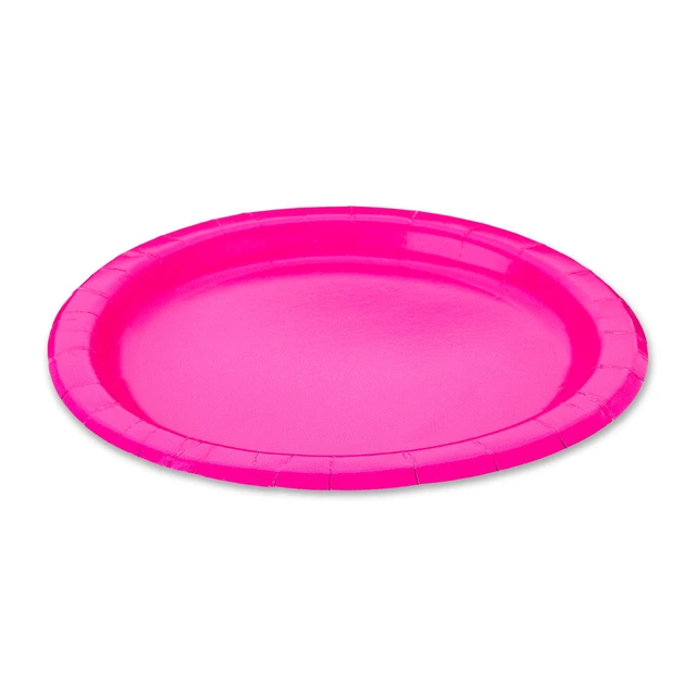 Alt view image 2 of 5 - 7" Neon Pink 70 Count Disposable Paper Plates by Way to Celebrate