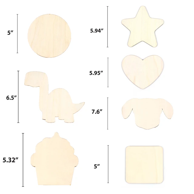 Alt view image 4 of 6 - 5 Pack Hello Hobby Wooden Heart Shape, 0.07lbs