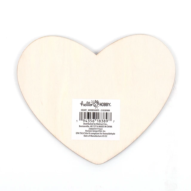 Alt view image 2 of 6 - 5 Pack Hello Hobby Wooden Heart Shape, 0.07lbs