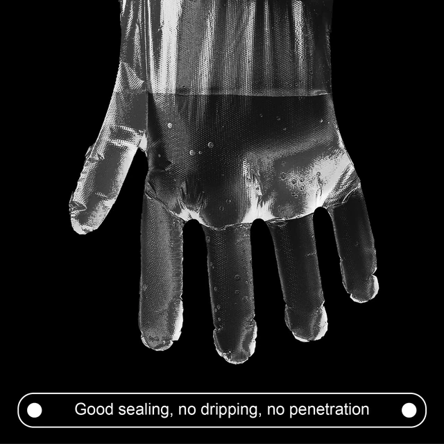 Alt view image 2 of 7 - 400 PCS Disposable Plastic Gloves, Latex-Free, Powder-Free, Food Safe, Clear, One Size Fits Most for Cooking, Food Service, Cleaning, Food Handling