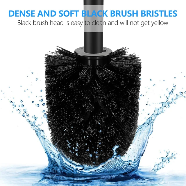 Alt view image 2 of 6 - SetSail Toilet Brush, Compact Size Toilet Bowl Brush and Holder, Stainless Steel Handle, Durable Scrubbing Bristles, Splash-Proof