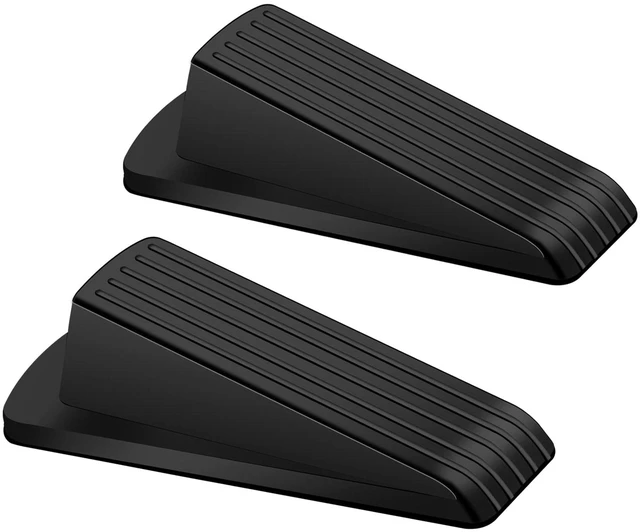Main image of 2 Pack Premium Rubber Door Stopper Wedge, Heavy Duty for Carpet and Bottom of Door Security