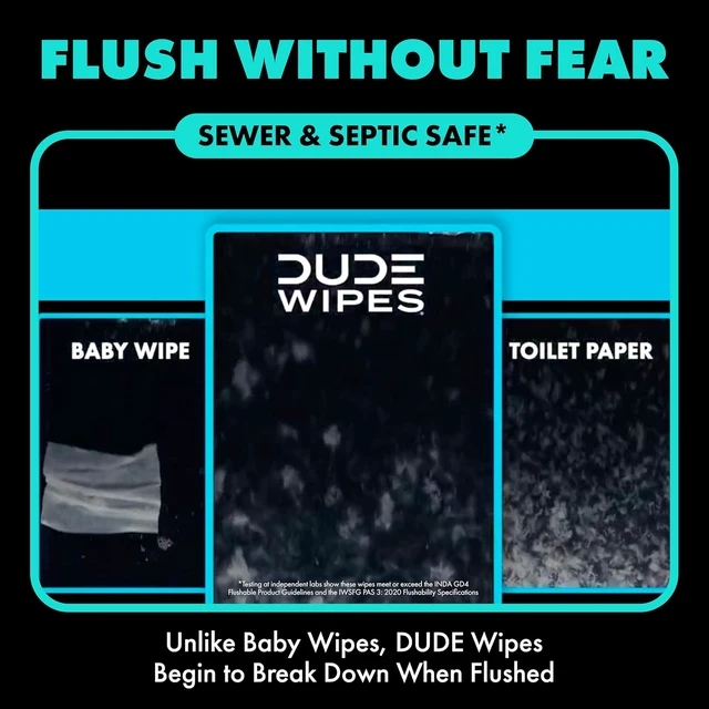 Alt view image 2 of 6 - DUDE Wipes On-The-Go Mint Chill Adult Flushable Travel Wipes, 30 Count