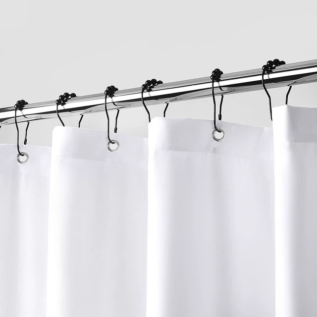 Main image of Downluxe Waterproof Fabric Shower Curtain Liner, White, 70"W x 72"L