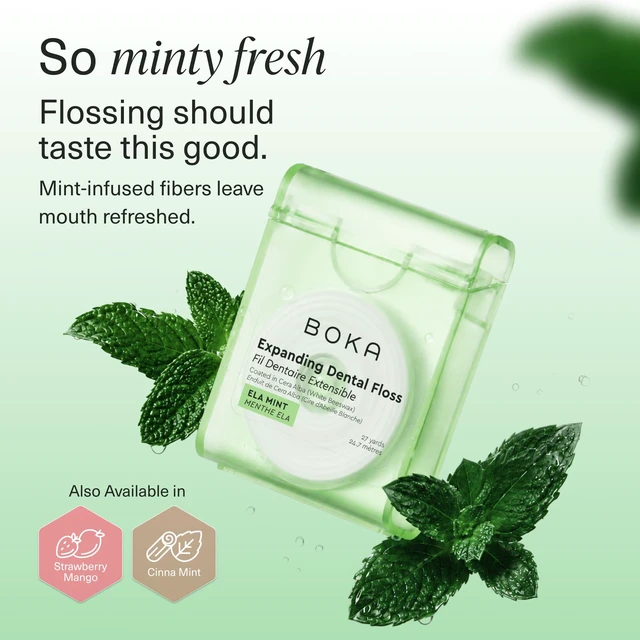 Alt view image 5 of 6 - Boka Ela Mint Expanding Waxed Dental Floss, 27Yds, 1 Pack