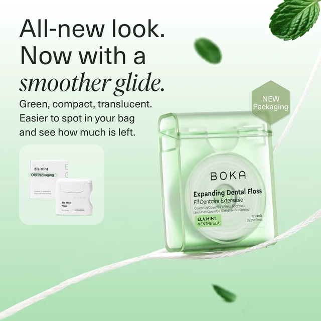 Alt view image 6 of 6 - Boka Ela Mint Expanding Waxed Dental Floss, 27Yds, 1 Pack