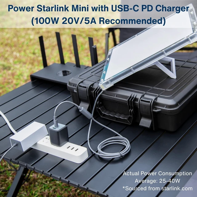 Alt view image 2 of 7 - DC to USB-C Power Adapter Cable for Starlink Mini