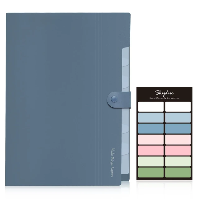 Alt view image 3 of 6 - SKYDUE Expanding File Organizer, 8-Pocket Accordion File Folder with Labels, Letter Size, Blue
