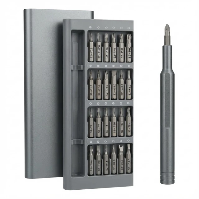 Main image of 25-in-1 Precision Screwdriver Set, Magnetic Mini S2 Steel Repair Kit