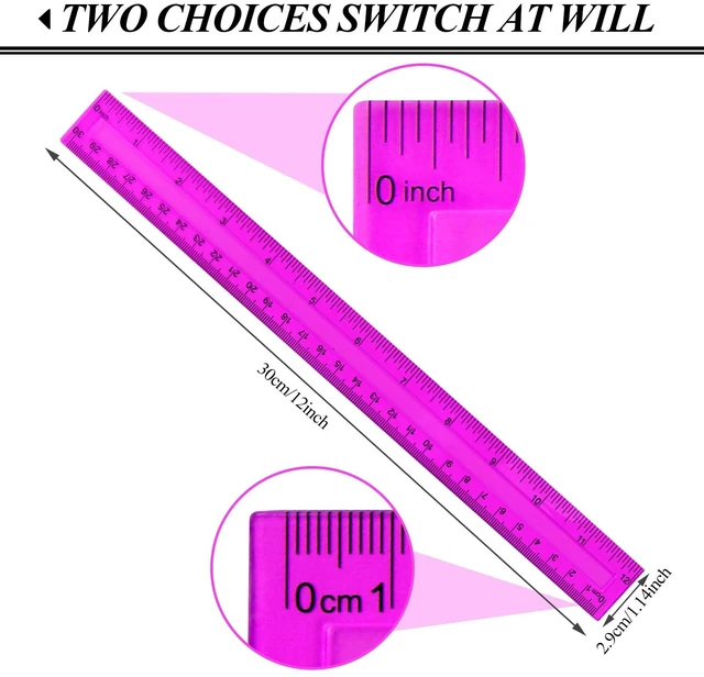 Alt view image 6 of 7 - 7-Pack Clear Plastic Rulers, 12 Inch, Assorted Colors, for School Home Office