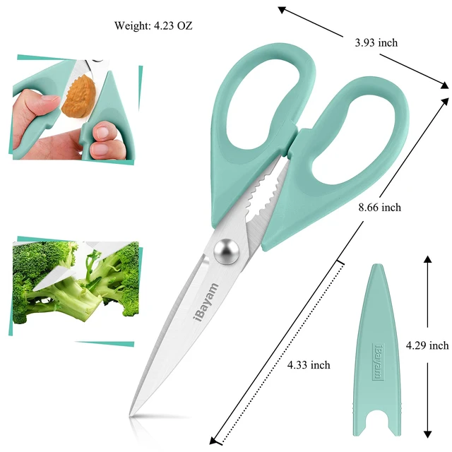 Alt view image 6 of 6 - iBayam Heavy Duty All Purpose Kitchen Scissors, 2 Pack with Blade Covers
