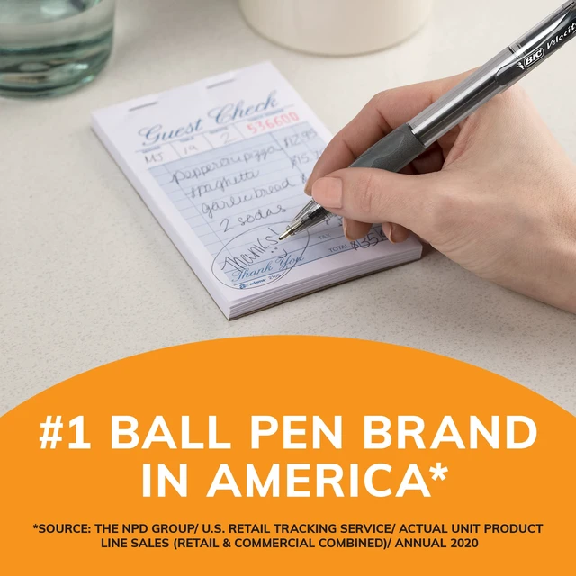 Alt view image 2 of 6 - BIC Glide Bold Ballpoint Pens, Bold Point 1.6mm, Black, 4-Count Pack