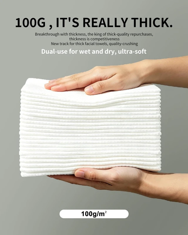 Alt view image 2 of 6 - Biodegradable Disposable Facial Towels, 9.8"x9.8", 20 Count