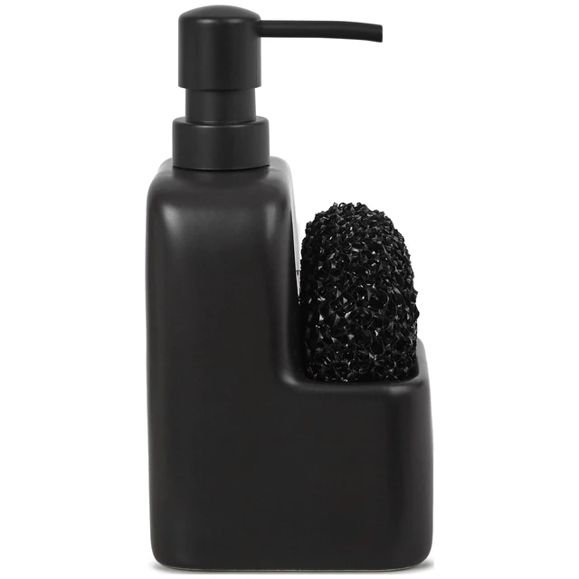 Alt view image 2 of 6 - Mainstays Ceramic Soap Dispenser with Sponge Caddy, Black