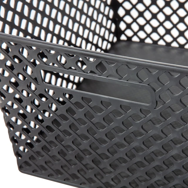 Alt view image 5 of 5 - Mainstays Large Decorative Plastic Storage Basket, 14.7in x 12in x 8.5in, Black