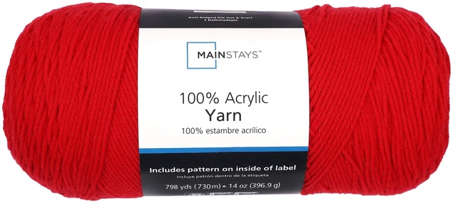 Main image of Mainstays Medium Acrylic Red Yarn 14Oz 798Yards
