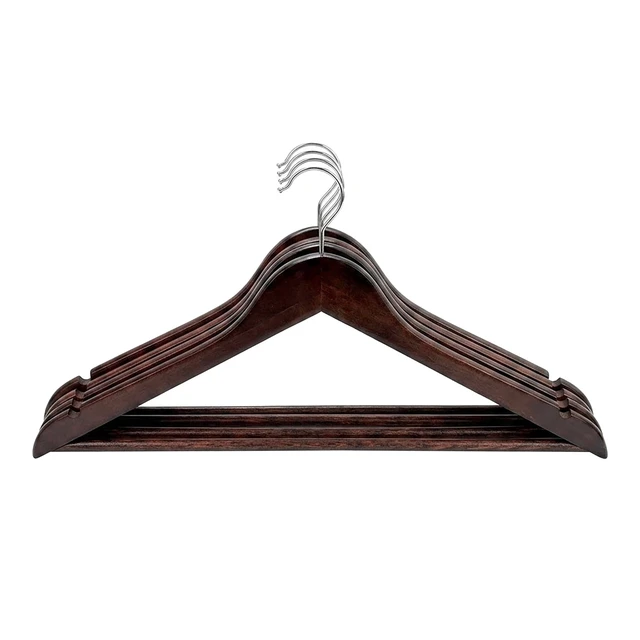Alt view image 5 of 6 - Better Homes & Gardens Adult Walnut Finish Wood Suit Hangers, 5 Pack