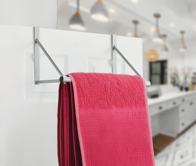 Alt view image 4 of 6 - Mainstays Over-the-Door Hanging Organizer Rod for Closet, Silver