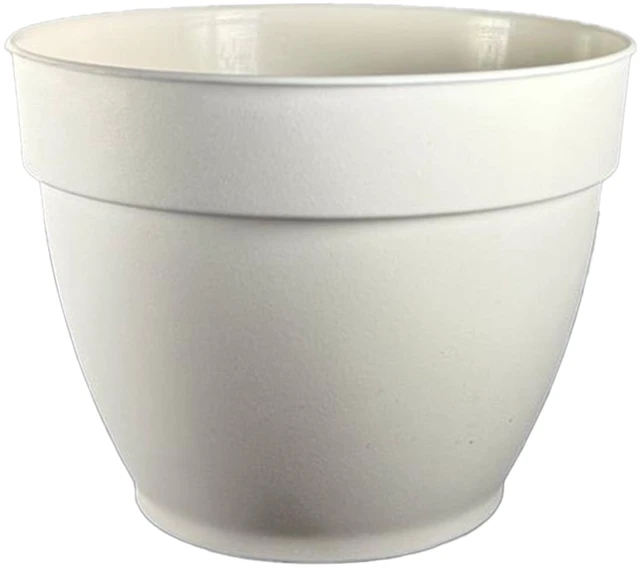 Main image of Jacinto Recycled Plastic Planter, 6in Opening Diameter, Cream