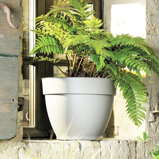 Alt view image 7 of 7 - Jacinto Recycled Plastic Planter, 6in Opening Diameter, Cream