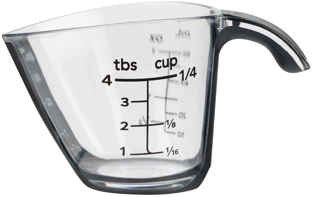 Alt view image 4 of 6 - Mainstays 1/4C Plastic Mini Measuring Cup (4 Pack), Black/Transparent