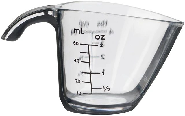 Alt view image 3 of 6 - Mainstays 1/4C Plastic Mini Measuring Cup (4 Pack), Black/Transparent