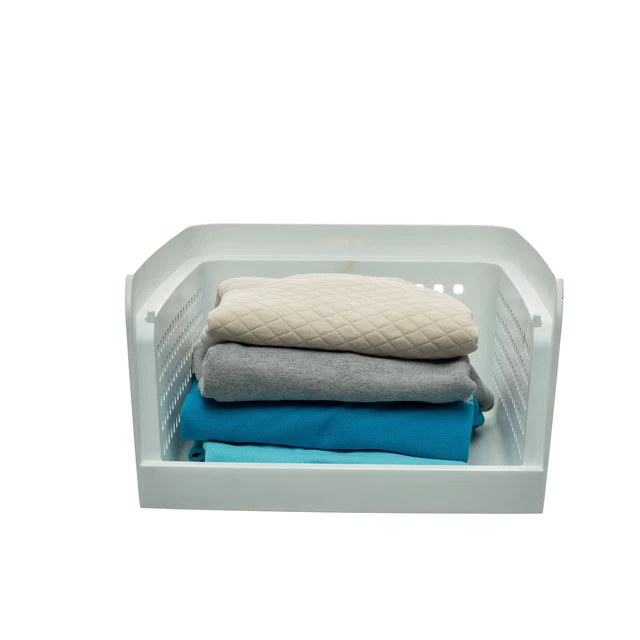 Alt view image 4 of 6 - Mainstays Open-Front Stackable Closet Storage Organizer Bin with Breathable Holes, White Plastic