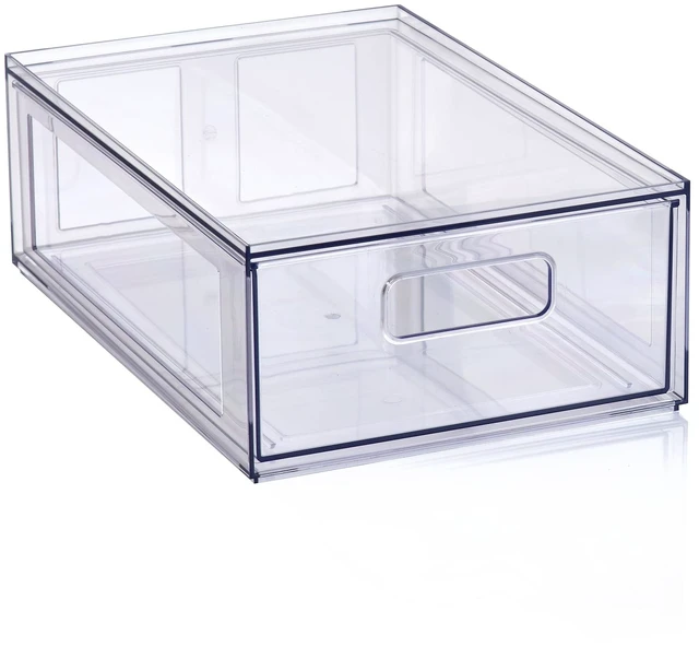 Main image of Mainstays Small Clear Pull-Out Closet Drawer Organizer, 12.5x8.3x4.3in