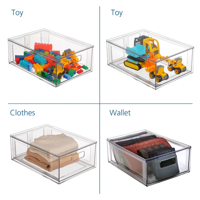 Alt view image 4 of 6 - Mainstays Small Clear Pull-Out Closet Drawer Organizer, 12.5x8.3x4.3in