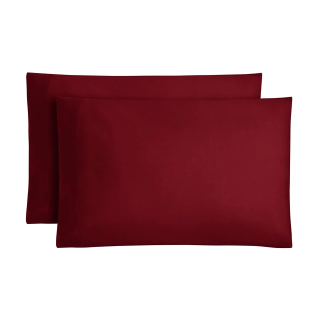 Alt view image 3 of 5 - Mainstays 2-Piece Pillowcase Set, 300 Thread Count Cotton Blend Percale, Standard/Queen, Merlot